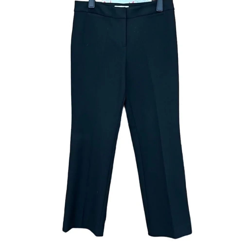 Talbots Petites Signature black straight leg knit flat front dress pants size 6